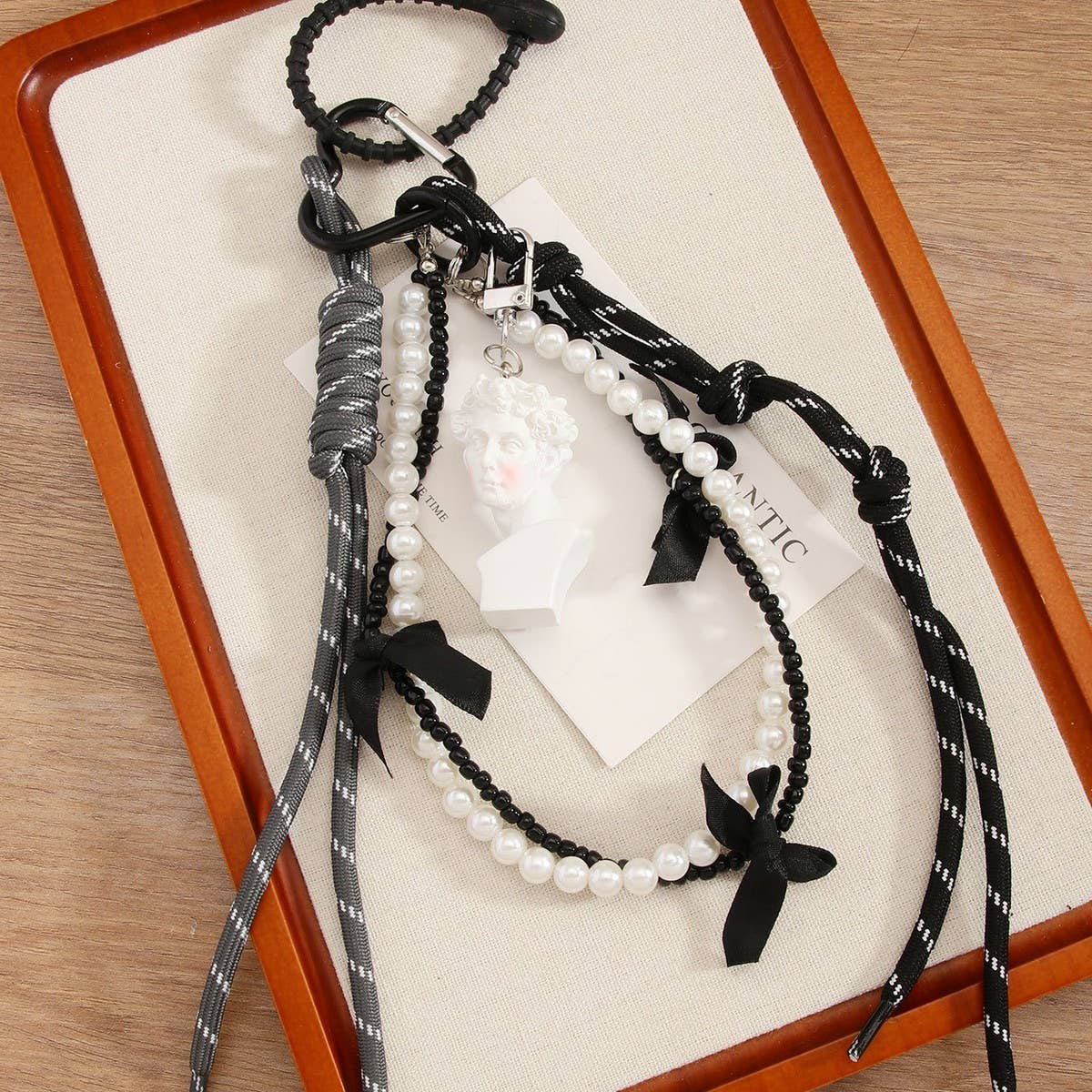 Elegant David Blush Charm with Pearl Heart Chain