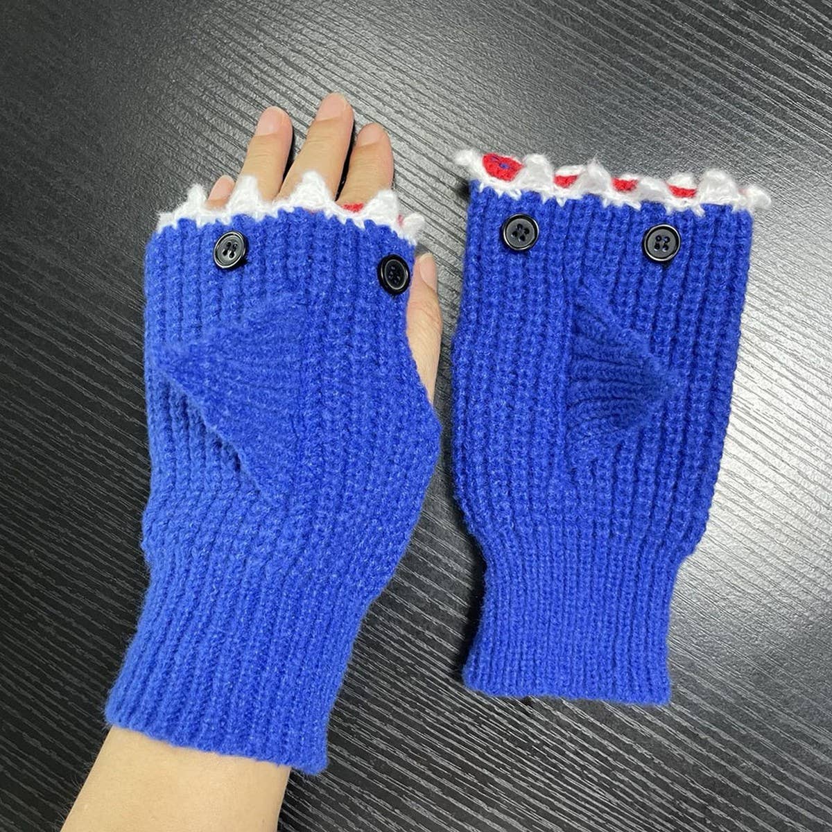 CUTE CARTOON SHARK HALF FINGER GLOVES
