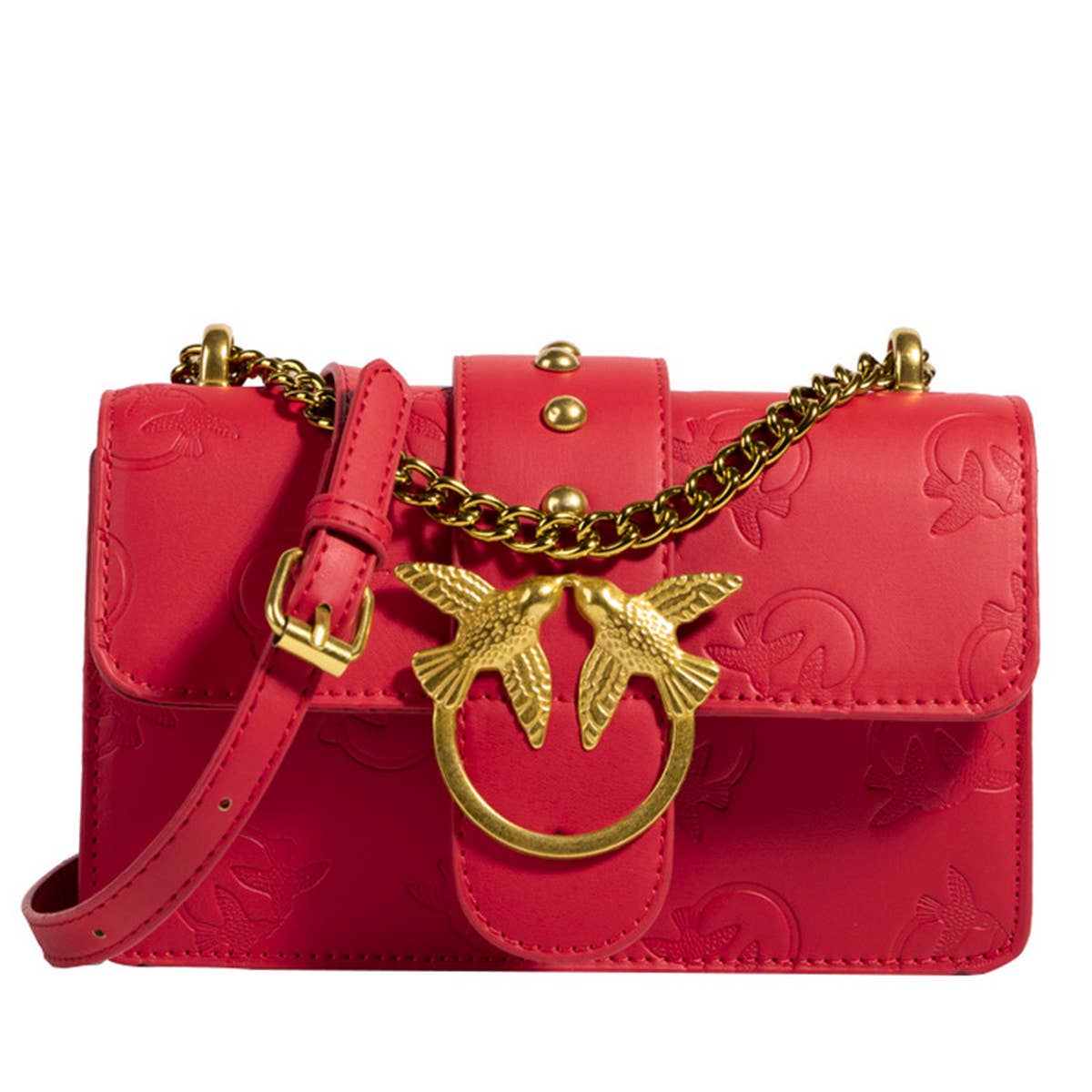 STYLISH EMBOSSED METAL CHAIN SHOULDER BAG_CWAB1577