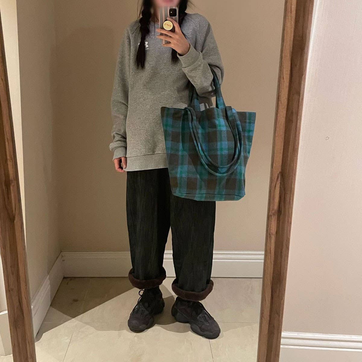 FASHIONABLE ALL-MATCH WOOL PLAID SHOULDER HANDBAG_CWAB4099