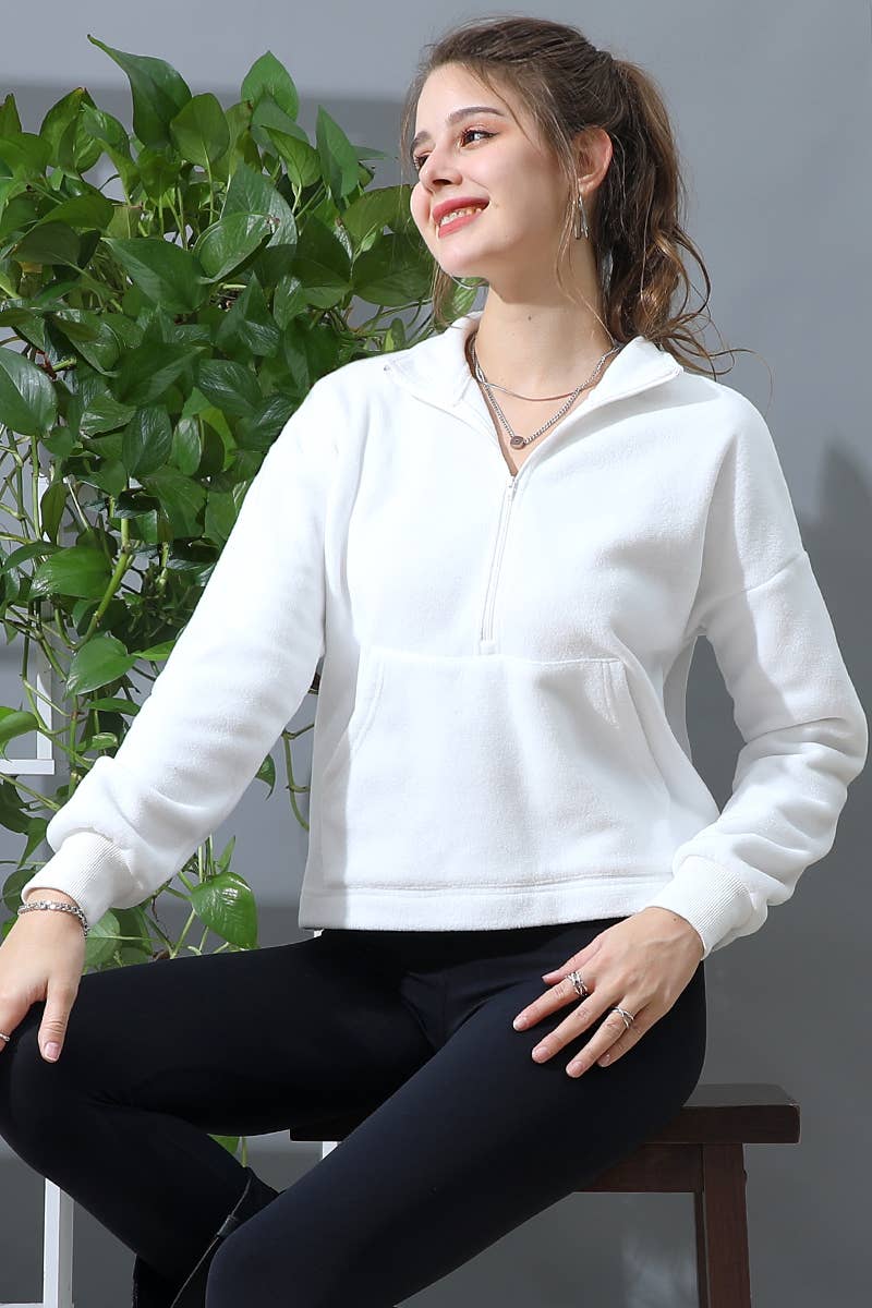 CWOJA705_NECK HALF ZIP UP FLEECE PULLOVER ANORAK JACKET