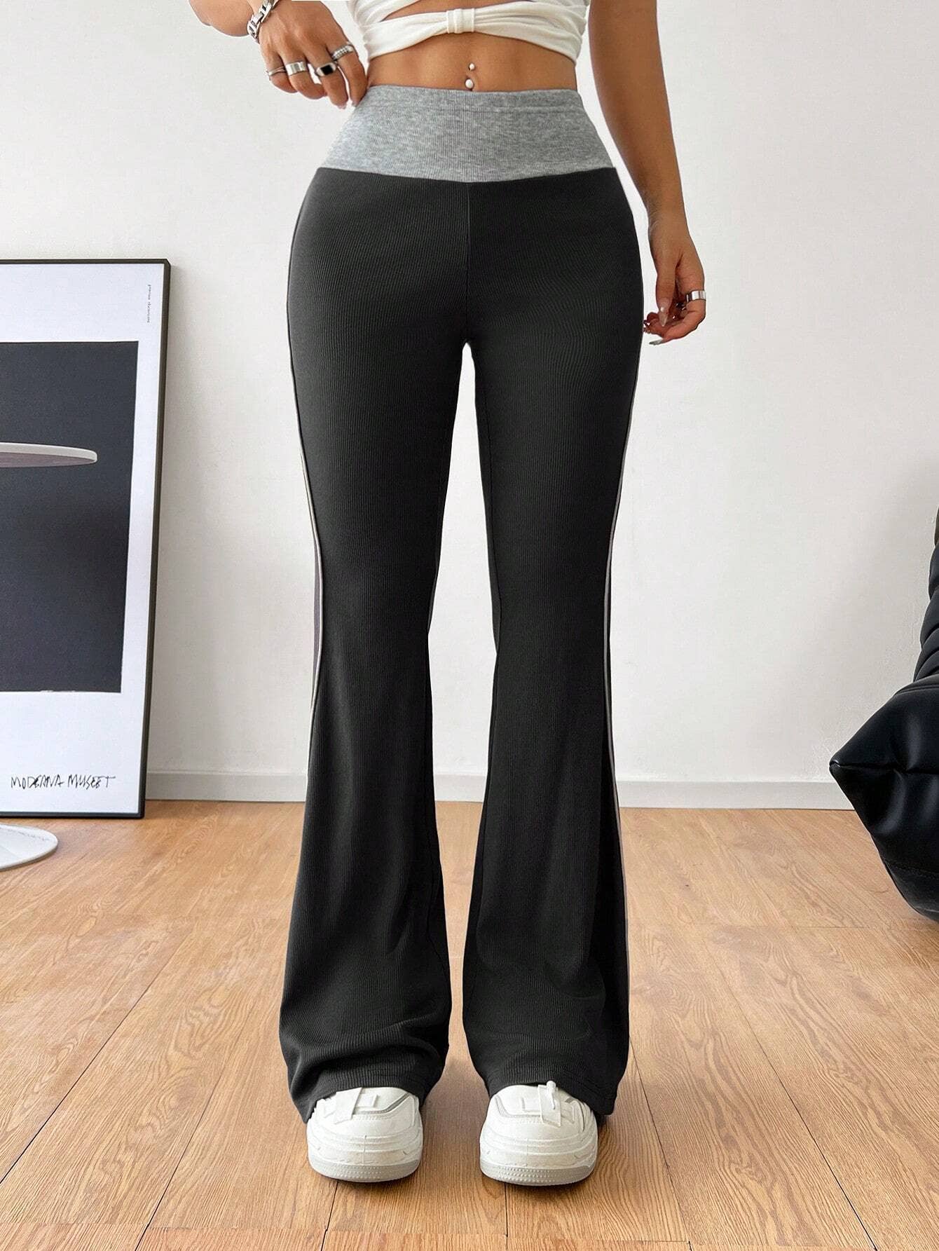 COMMUTER CASUAL ELASTIC-WAISTED WIDE-LEG PANTS