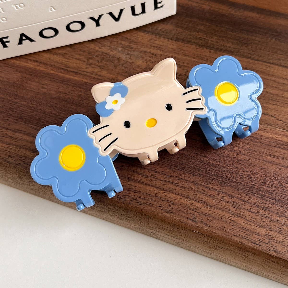 Cat & Flower Acetate Claw ??Cute Cartoon Clip_CWAHA6010