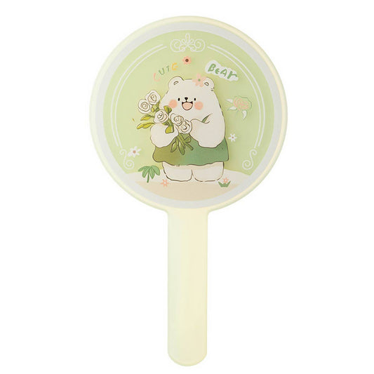 CWMM6948_PORTABLE CARTOON PRINT GIRL HANDLE MIRROR