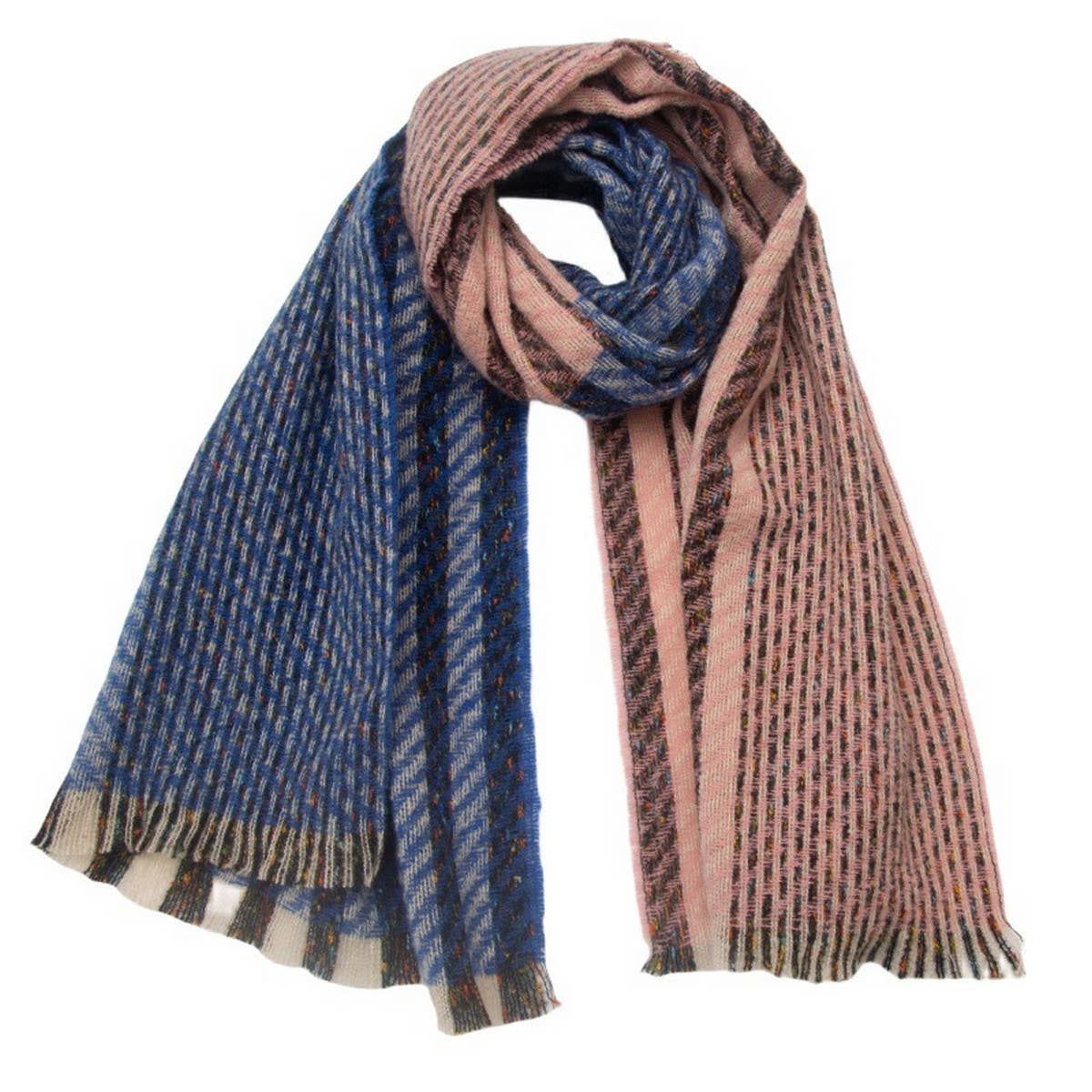 Striped Jacquard Scarf ??Unisex Winter Shawl_CWASC0866