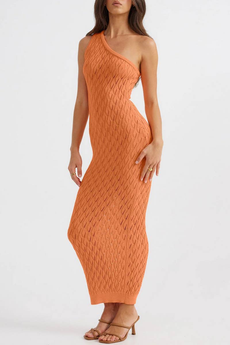 CWDMD5309_SUMMER SEXY HOT GIRL HOLLOW KNIT DRESS BLOUSE