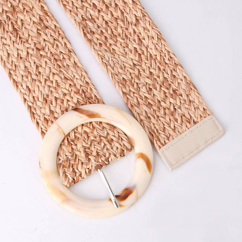 Fashionable and simple imitation straw woven belt