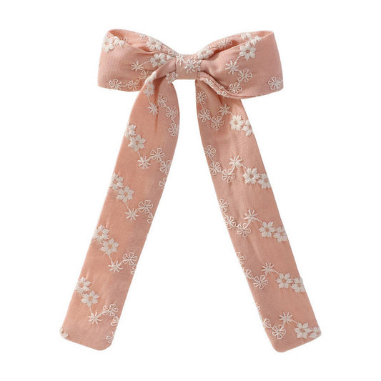 CHILDREN'S RIBBON BOW EMBROIDERED HAIRPIN
