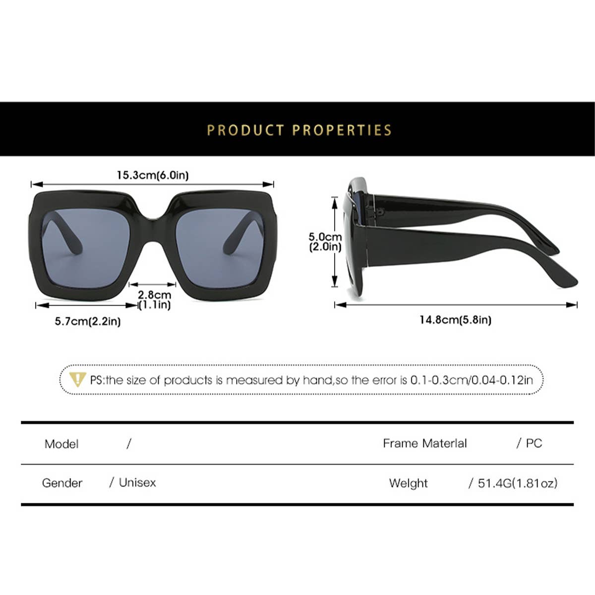 SIMPLE SQUARE FRAME COLOR BLOCK SUNGLASSES WOMEN_CWASG0258