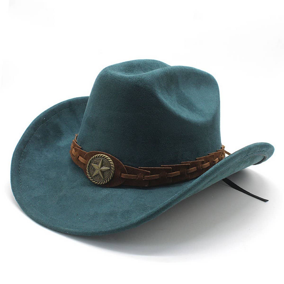 Faux Suede Felt Cowboy Hat Men's Classic Fedora_CWAH2510