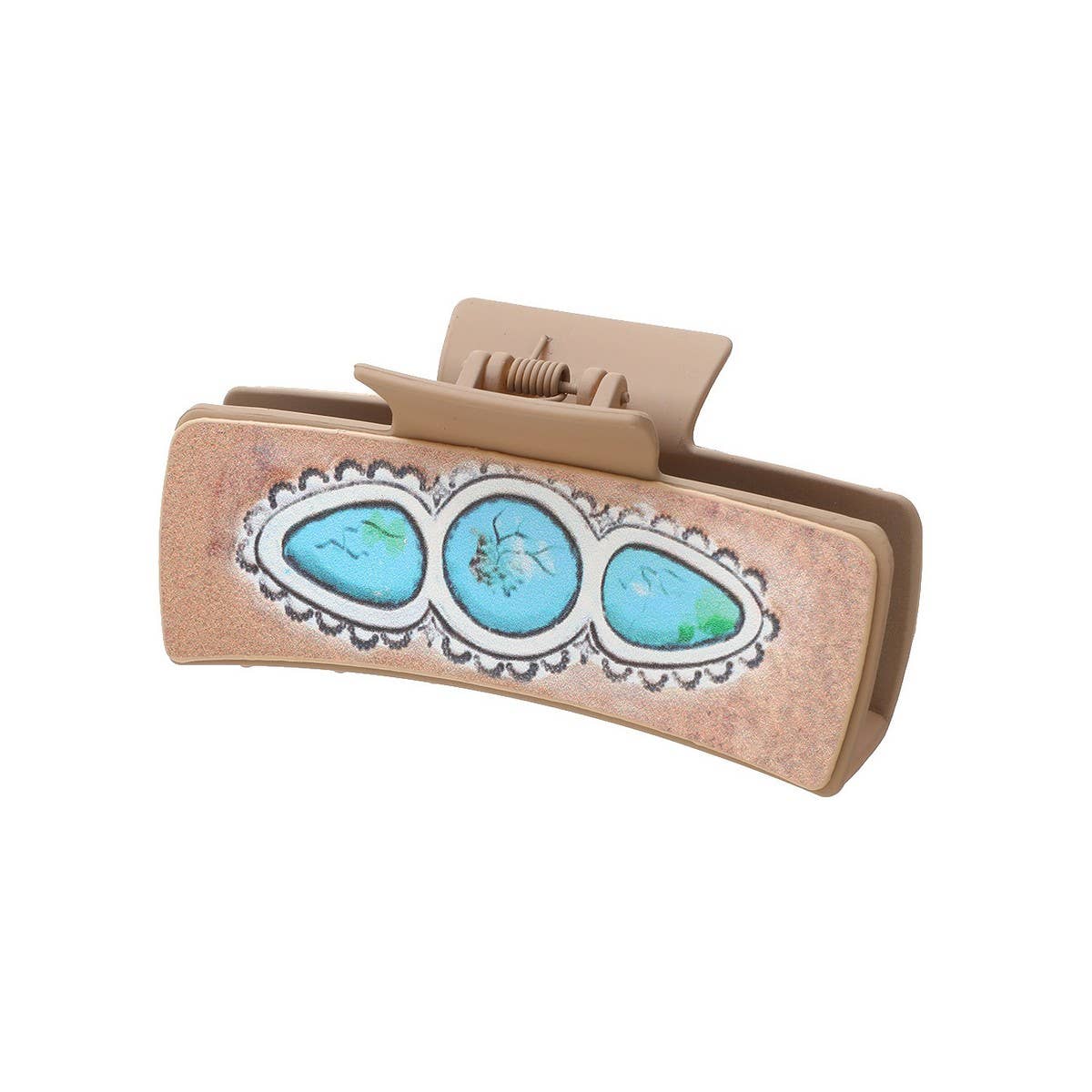 Retro Western Cowboy Faux Leather Hair Claw Clip_CWAHA0610