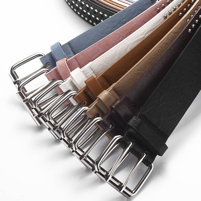 Punk hip-hop style five-pointed star-hole belt