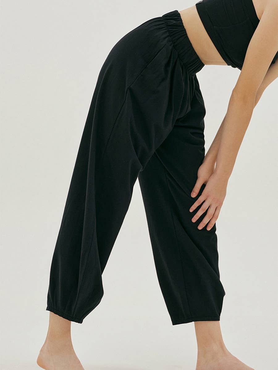 STRETCH ELASTIC HIGH WAIST CASUAL STRAIGHT PANTS