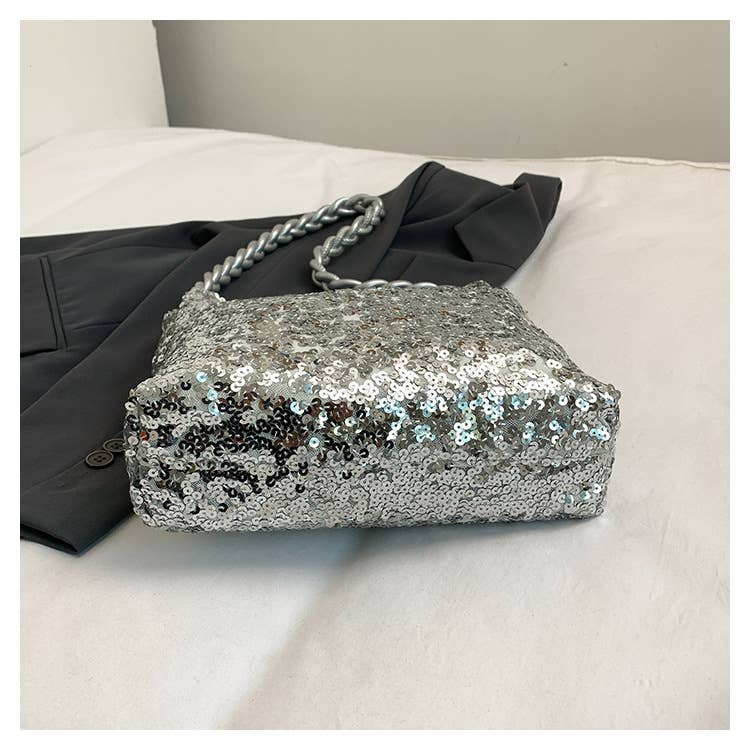 Fashionable sequined single-shoulder bag
