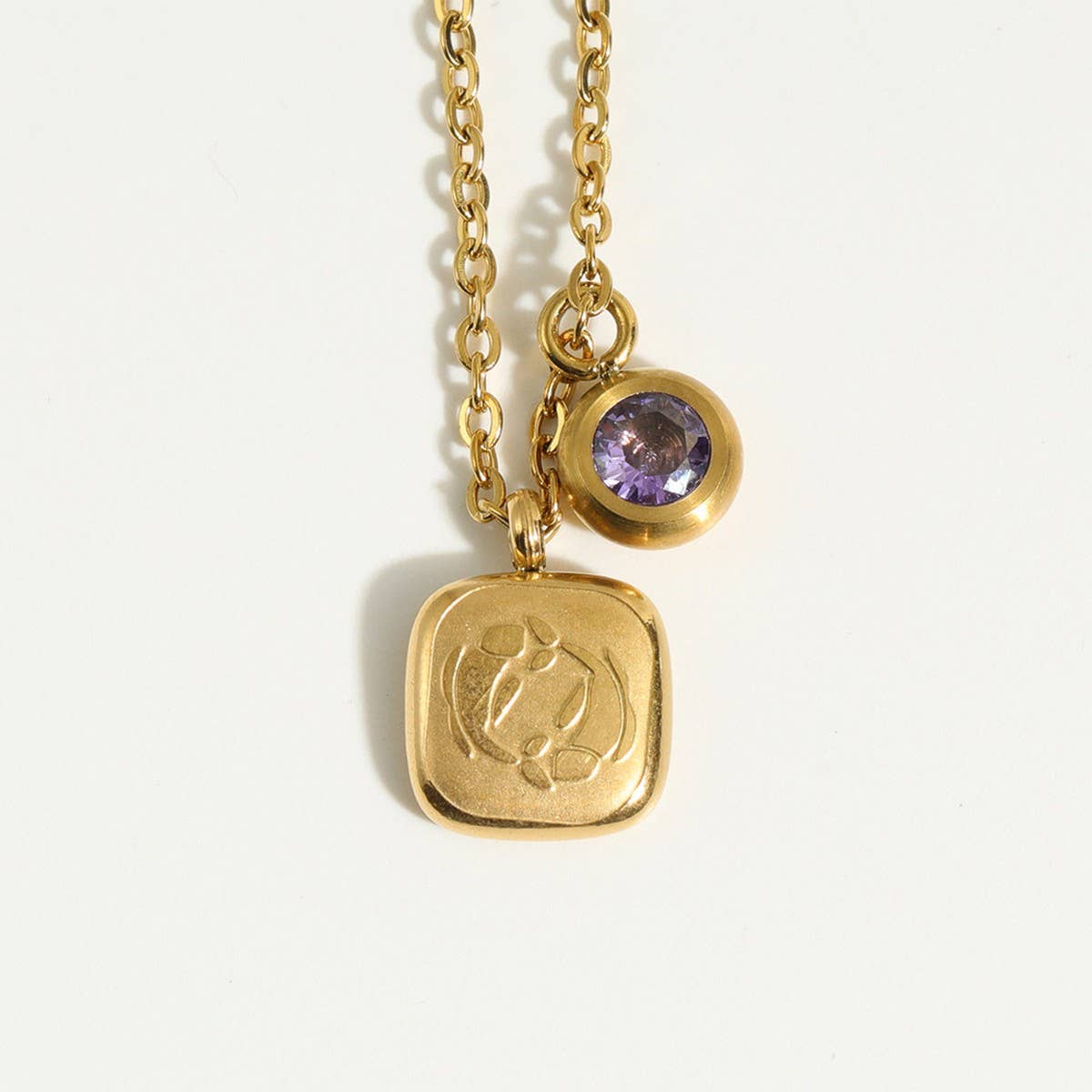 Vintage 12 Zodiac Sign Pendant Necklace