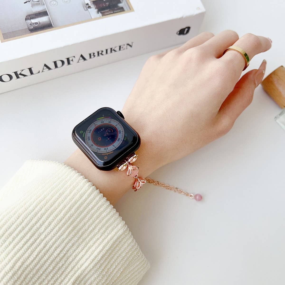 APPLE WATCH 9 CAT'S EYE METAL BRACELET STRAP_CWWW0064