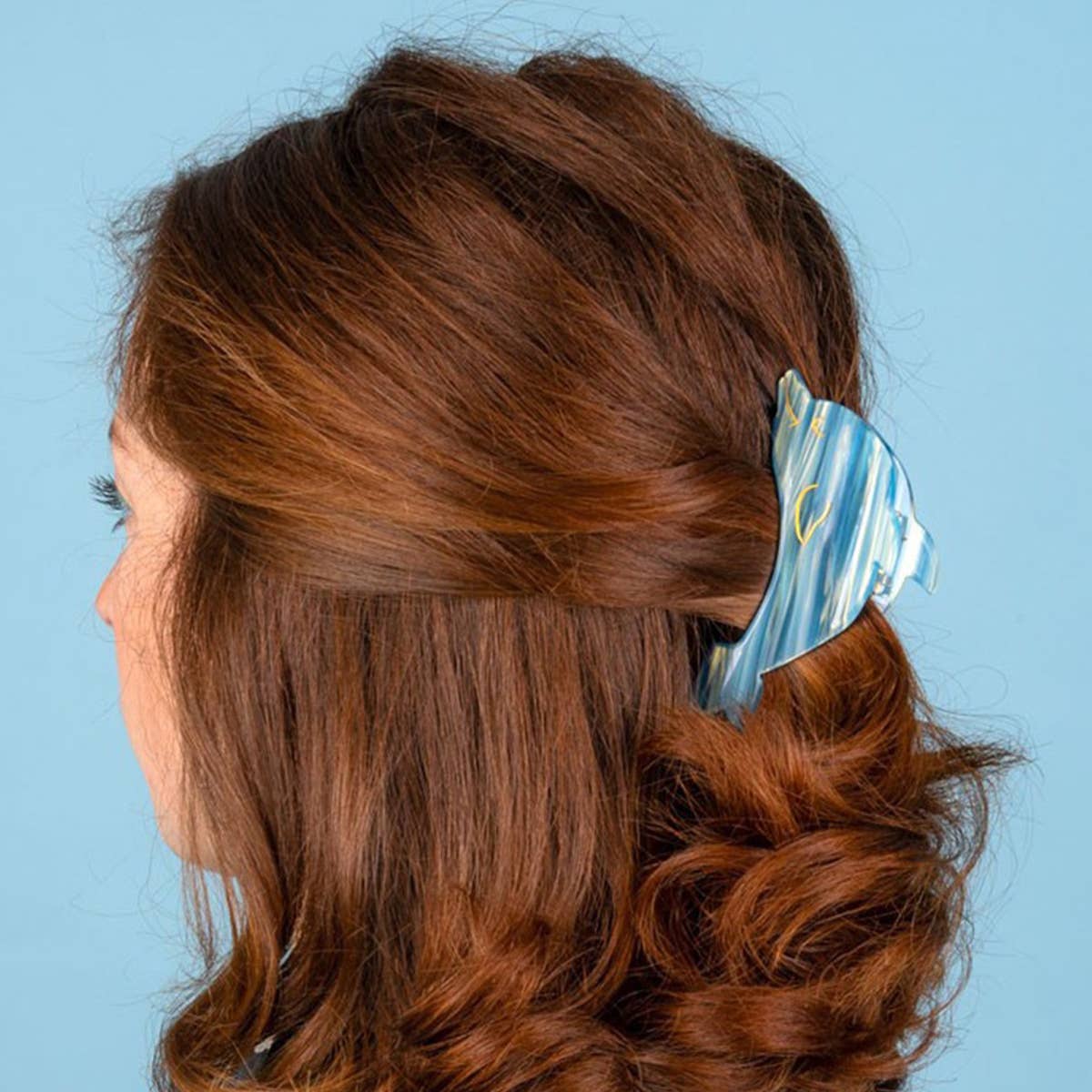 OCEAN BEACH FISH SEASHELL ACRYLIC HAIR CLAW CLIPS _CWAHA0552