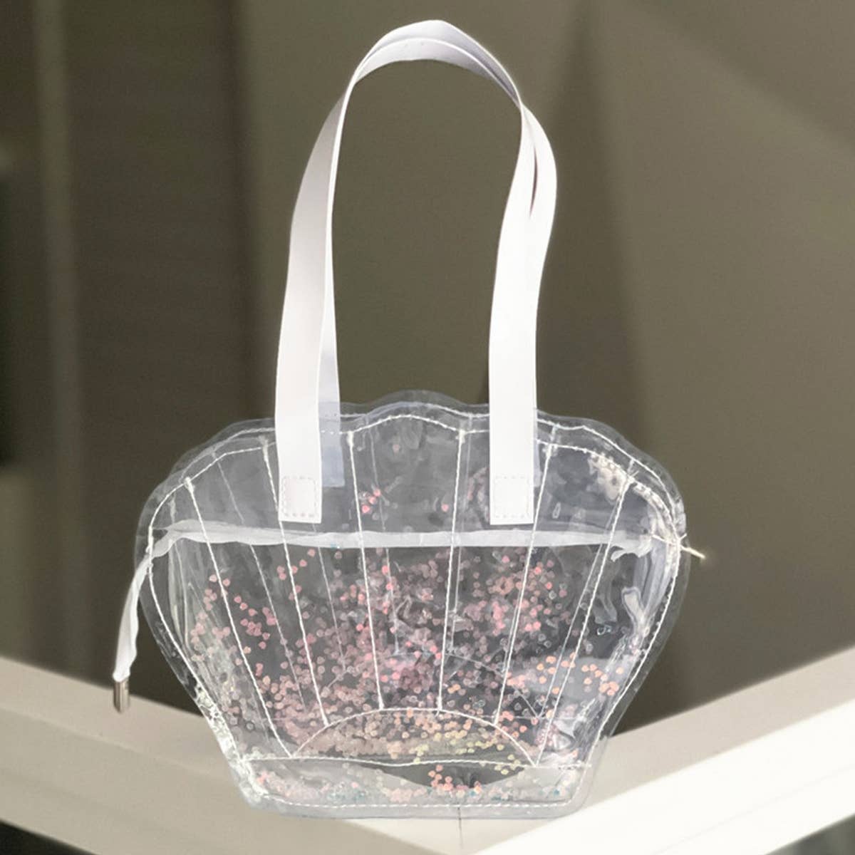 TRANSPARENT WATERPROOF SHELL BEACH BAG STORAGE BAG_CWAB1919
