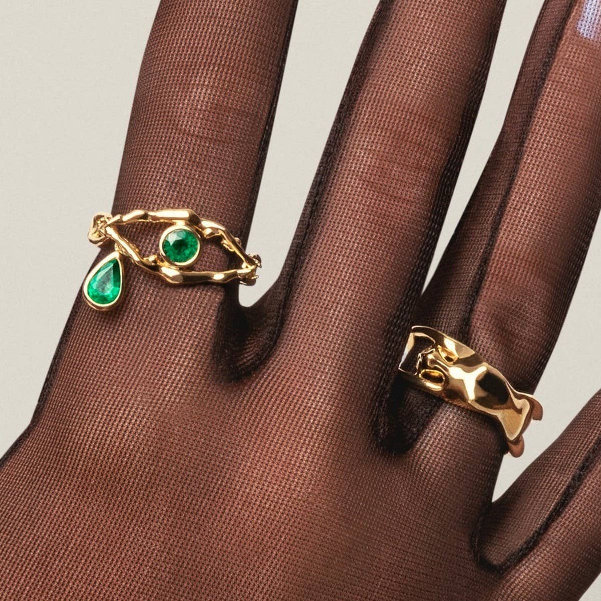 New Evil Eye Emerald Gold Necklace