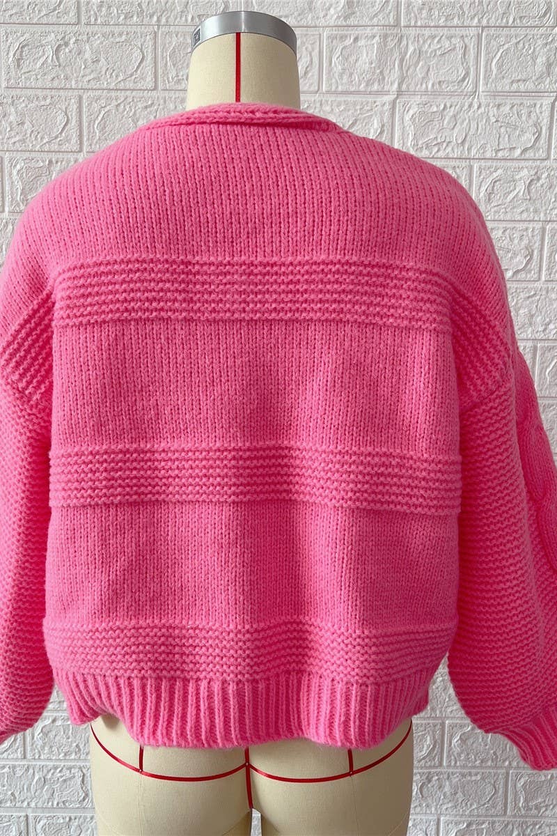 Strawberry embroidery single breasted cardigan