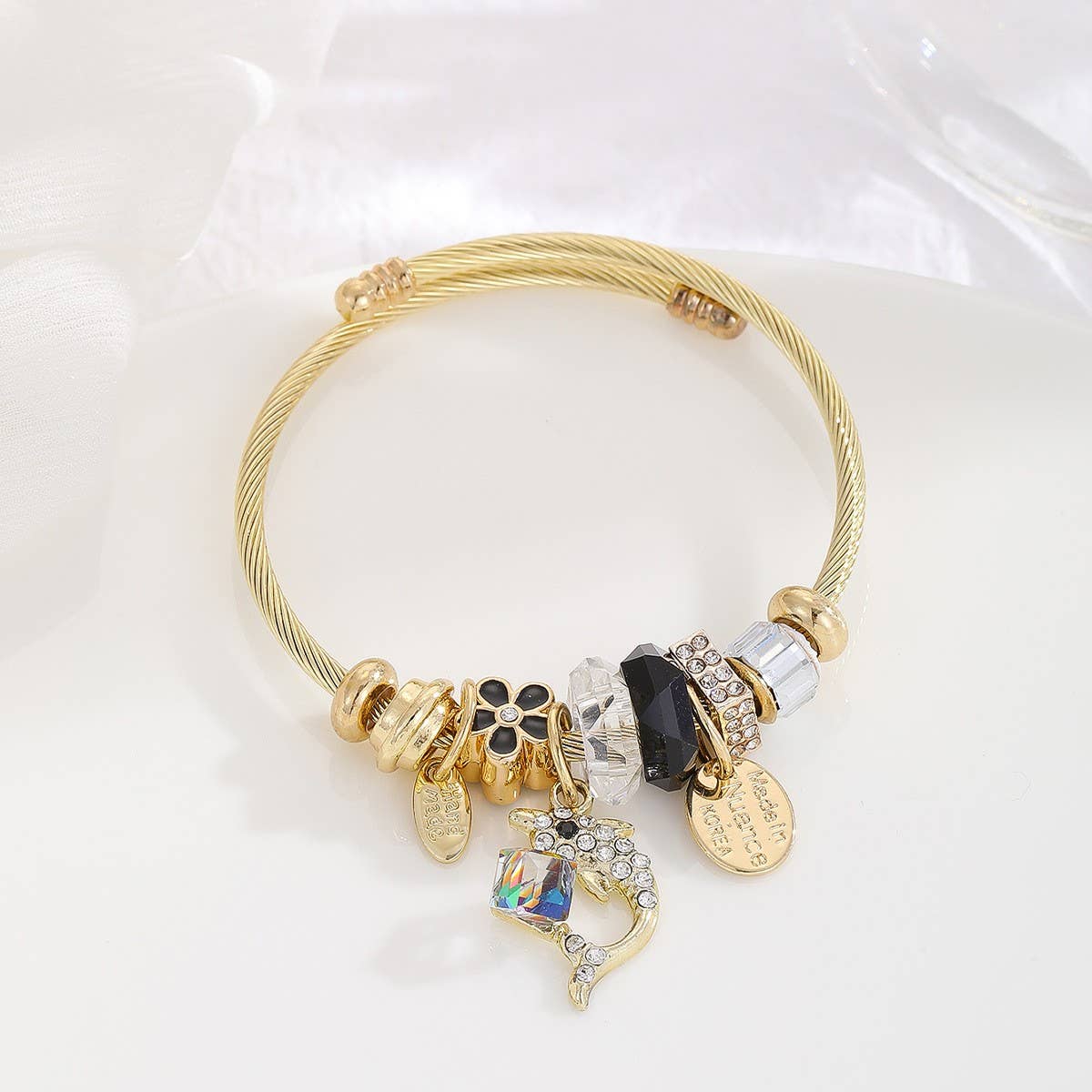 Trendy Silver Stainless Steel Adjustable Bracelet