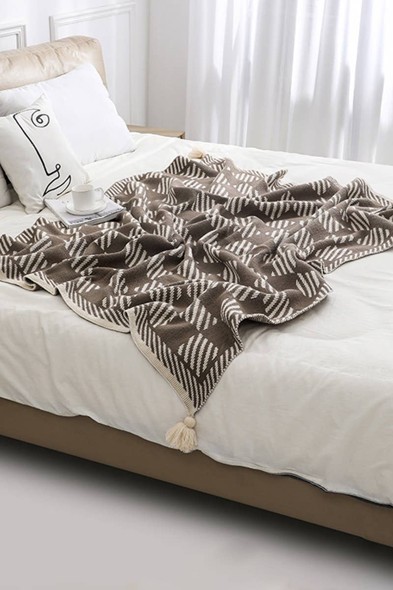 SOFT COZY KNIT SOFA BLANKET FRINGED SHAWL_CWASC0155