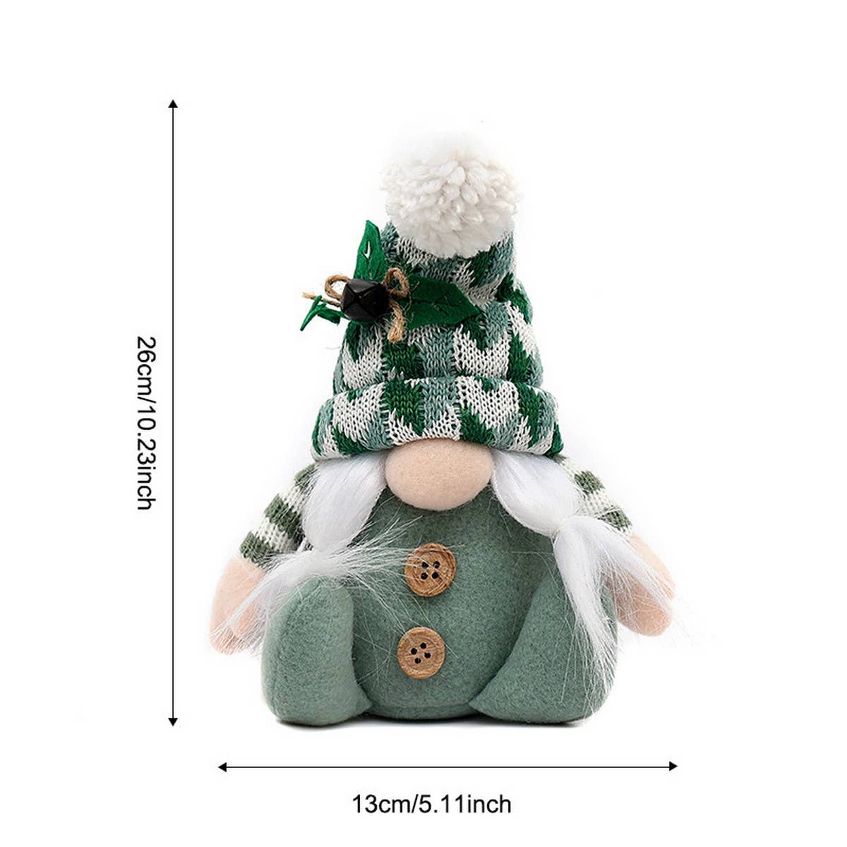 CWMM10351_KNITTED CHRISTMAS GNOME PLUSH SITTING DECORATION