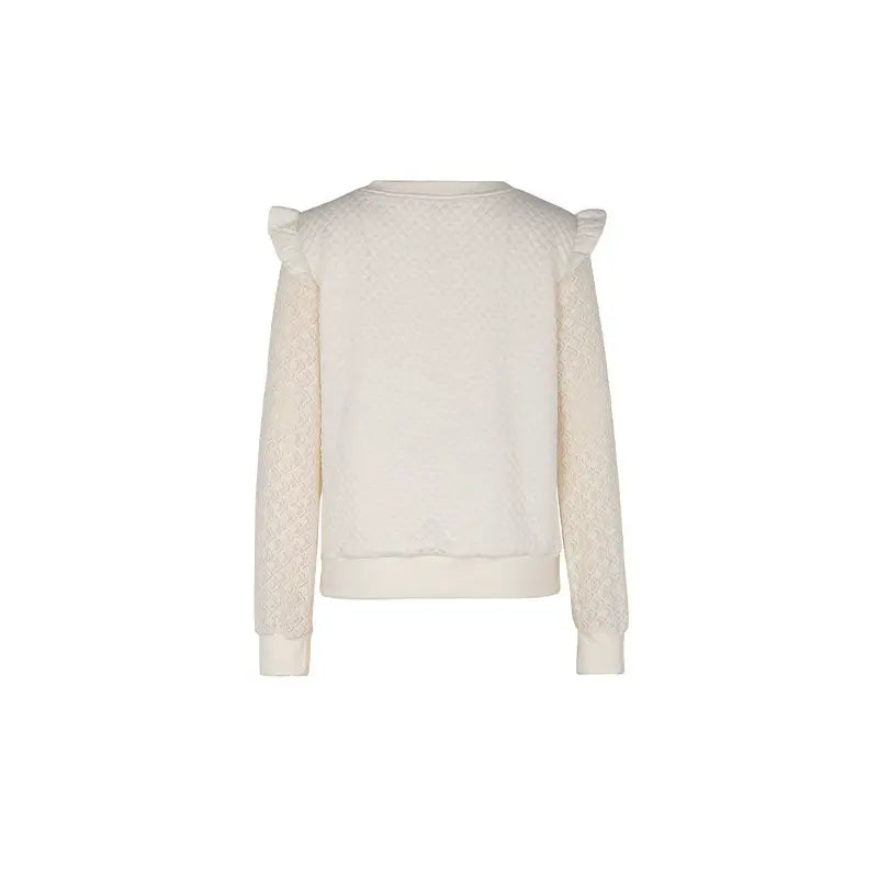 LACE LONG-SLEEVED FABRIC RUFFLED PATCHWORK HOODIE