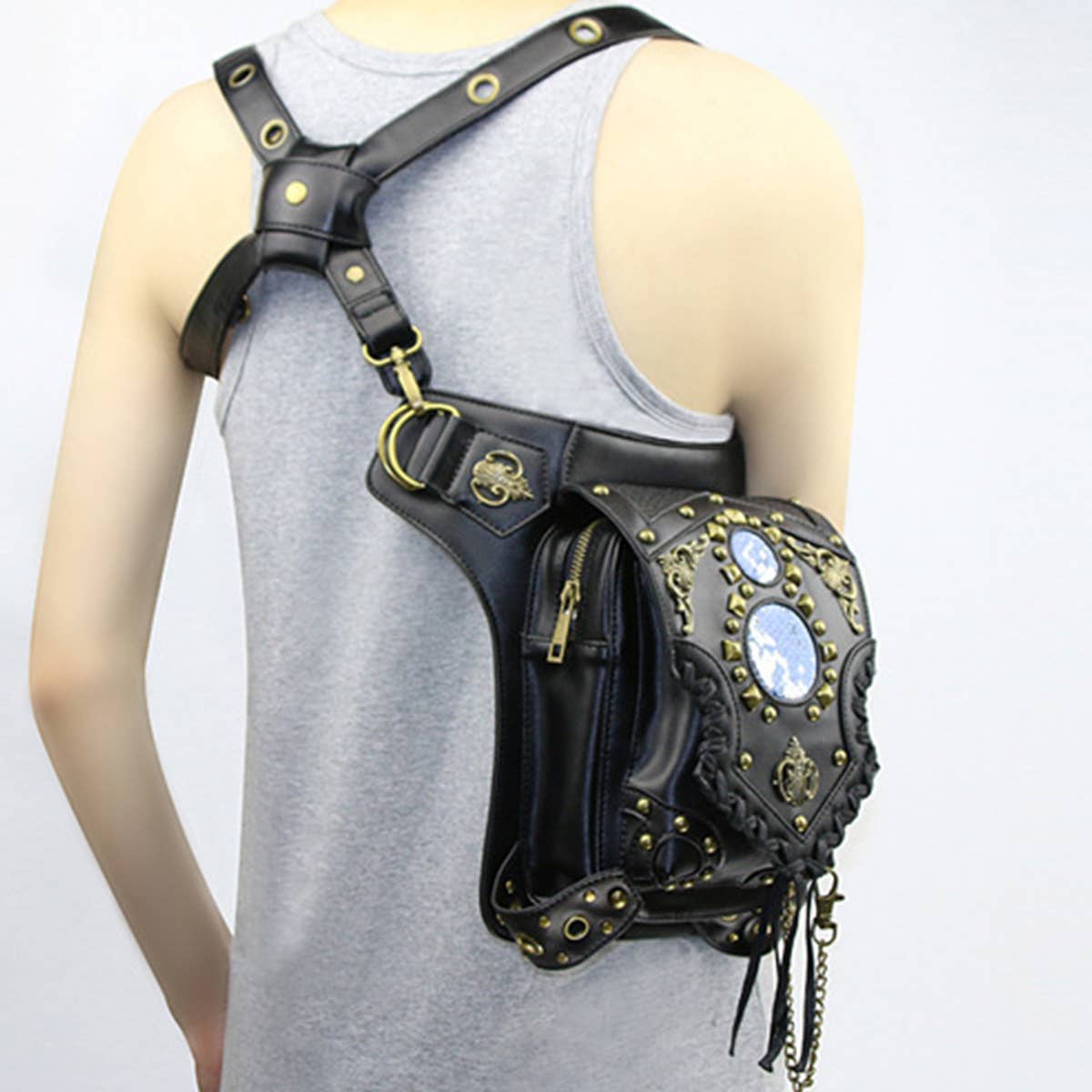 STEAMPUNK ONE-SHOULDER DIAGONAL BAG PURSE_CWAB0639