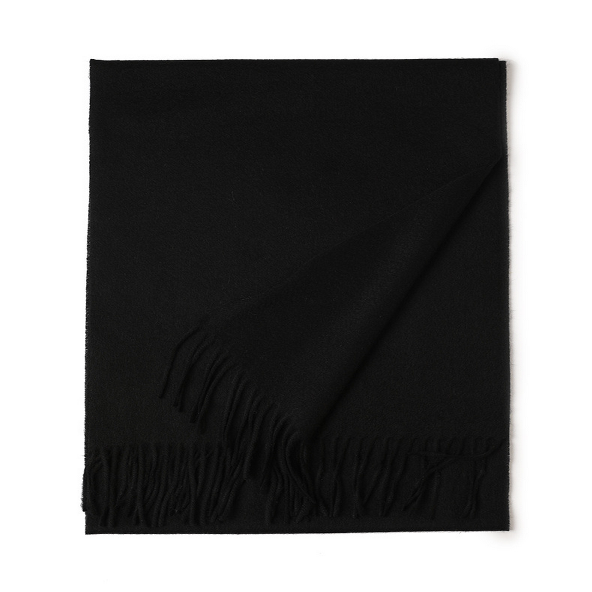 Unisex Wool Scarf ? Soft Solid Color with Tassels