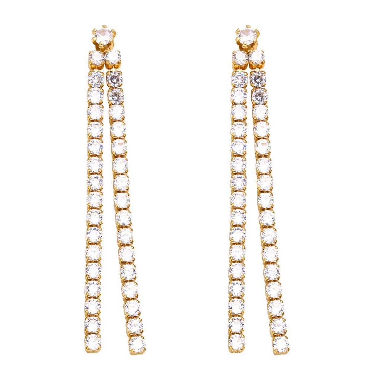 MINIMALIST COLORED DIAMOND TASSEL EARRINGS