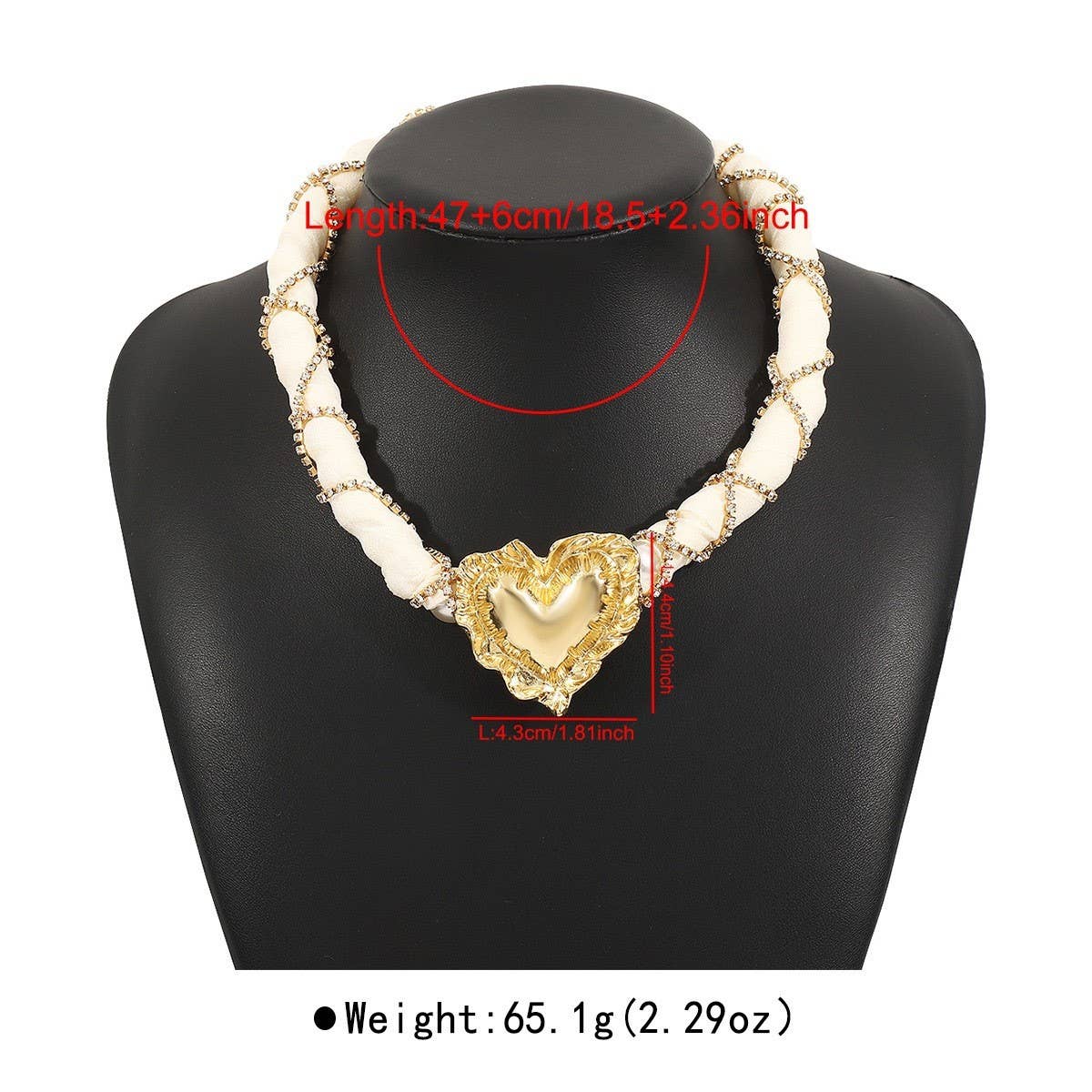FASHIONABLE WOVEN FABRIC PEARL NECKLACE