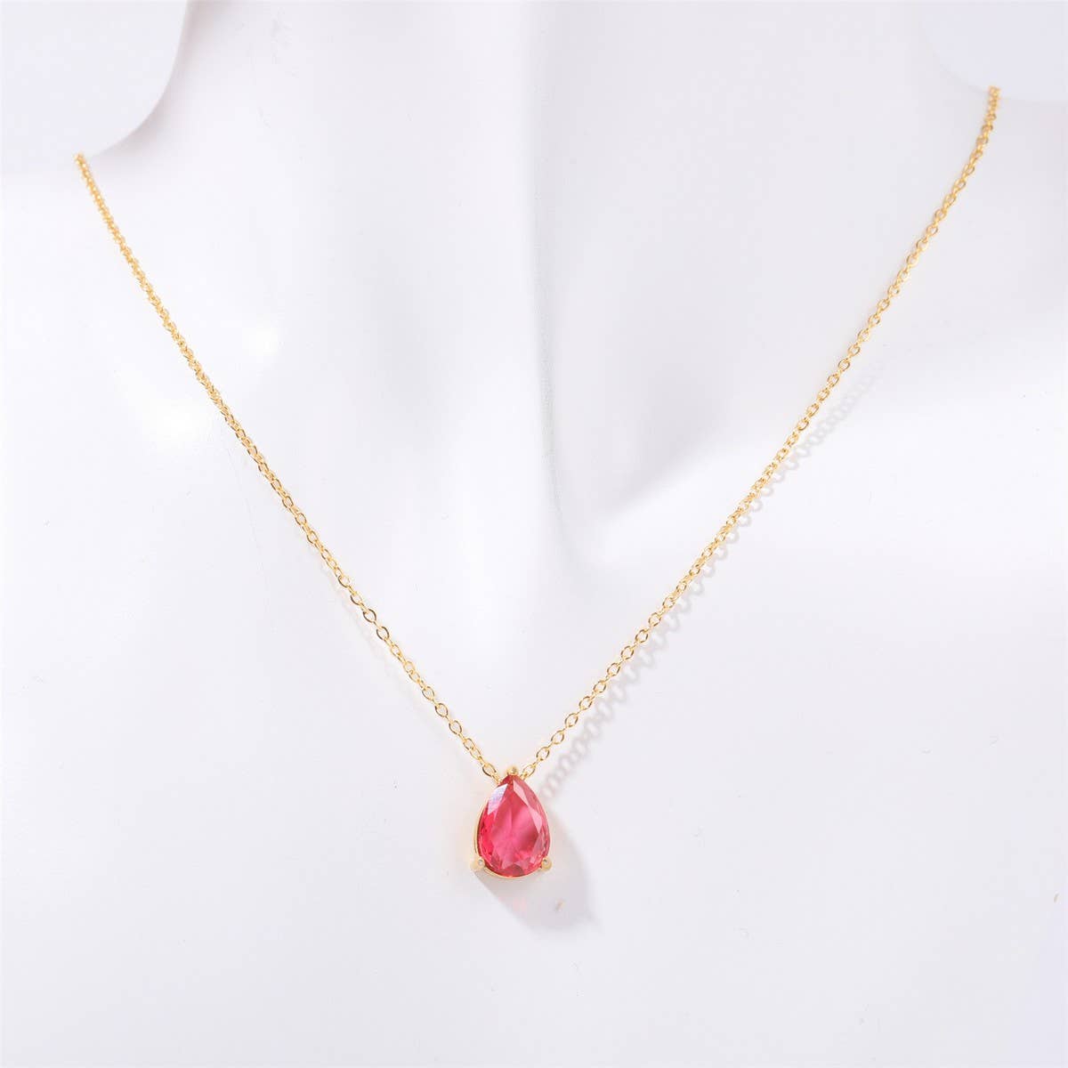 Teardrop Zircon December Birthstone Necklace