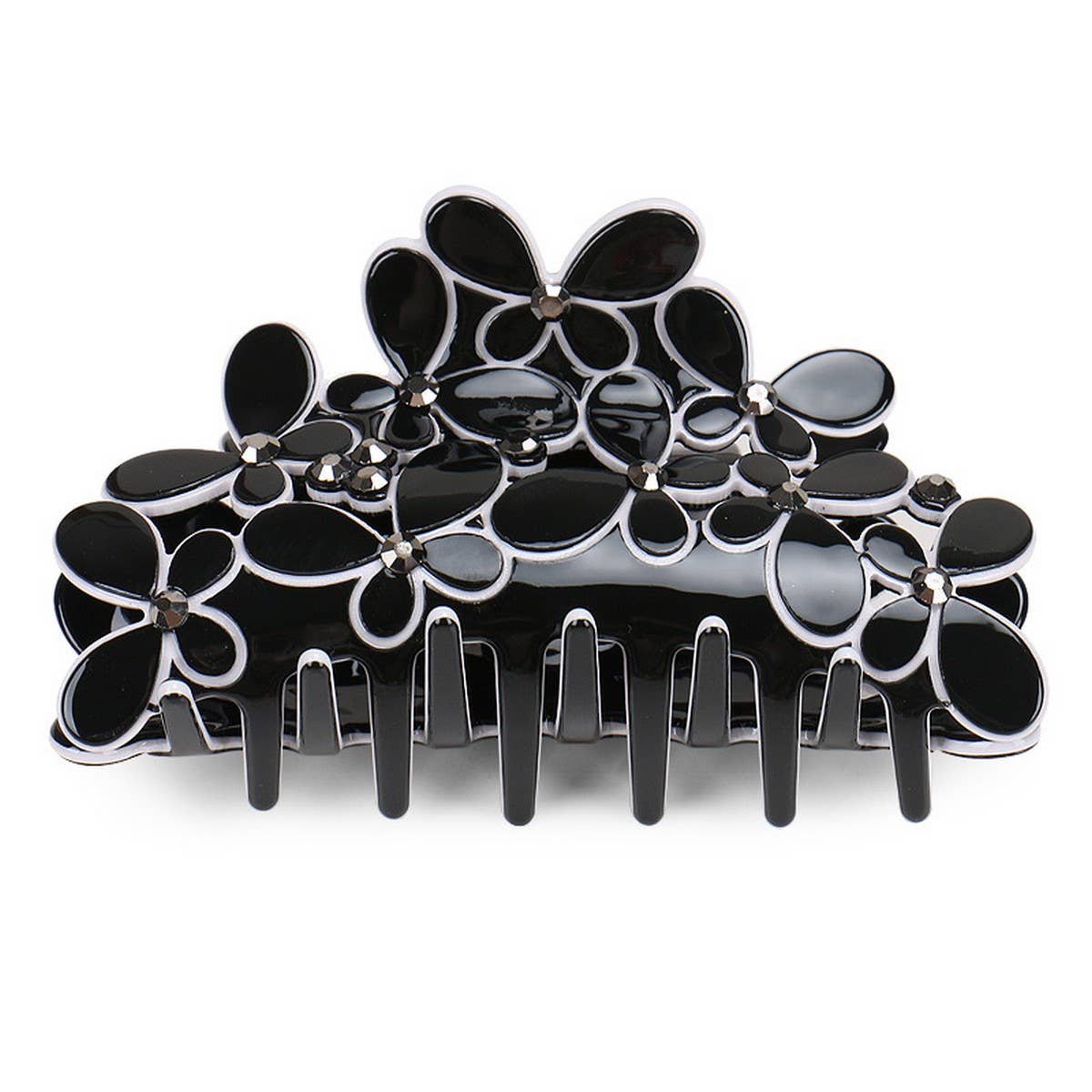 CZECH DIAMOND ACETATE HAIR GRAB SHARK CLIP