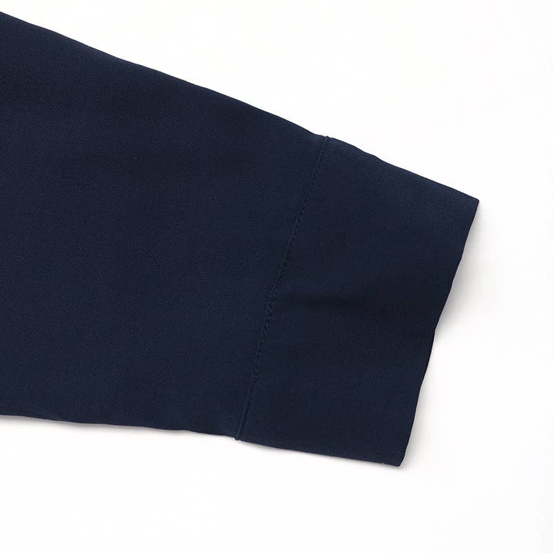 Solid-color lapel loose long-sleeved shirt