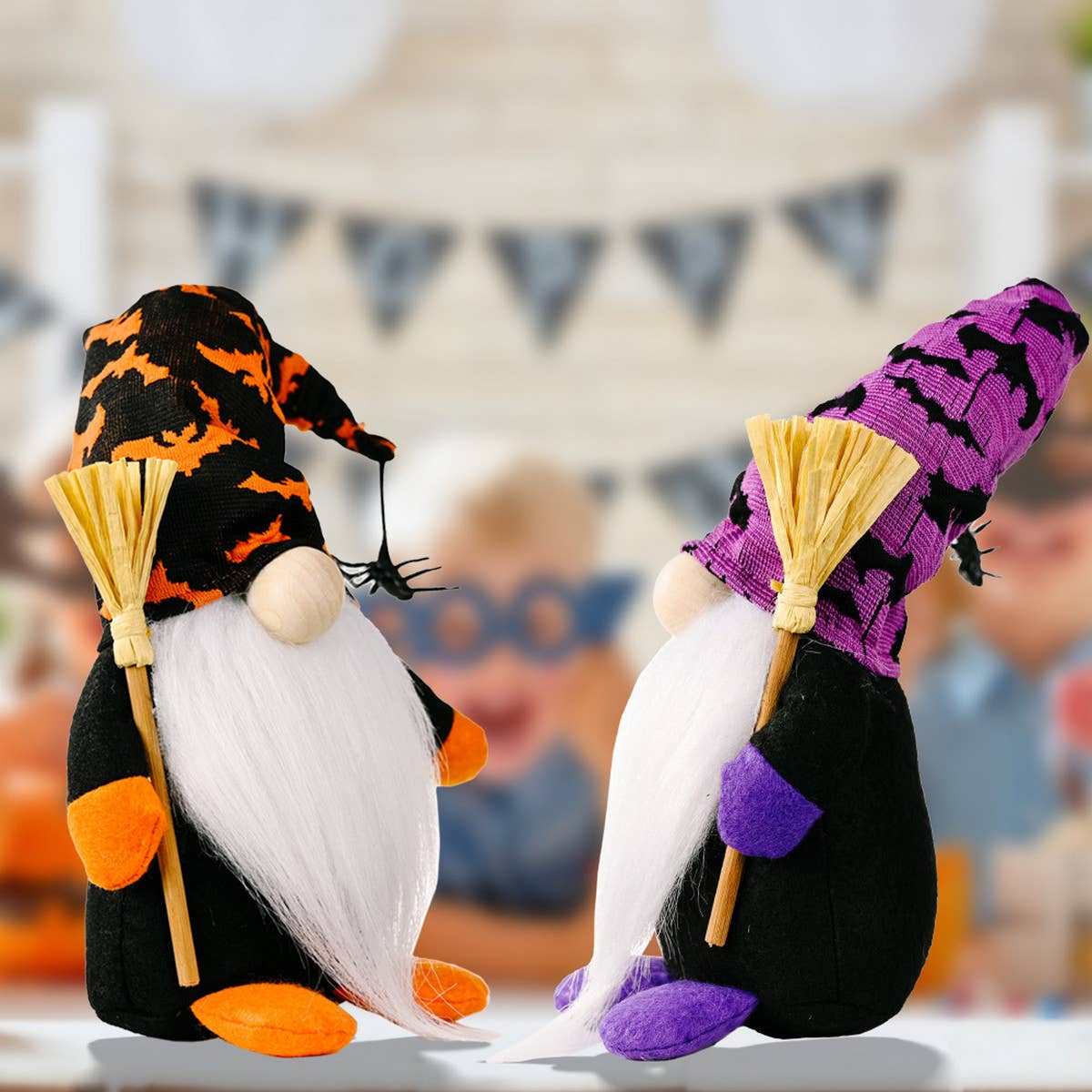 HALLOWEEN BROOM SPIDER RUDOLPH ORNAMENT