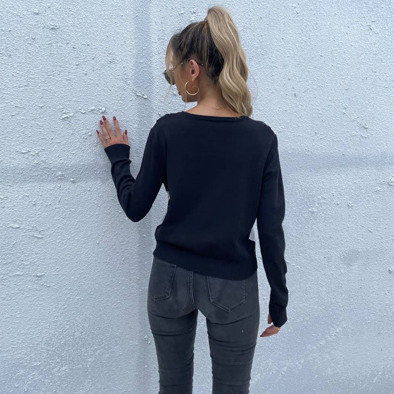 VINTAGE DIAMOND CHECK V-NECK CARDIGAN SWEATER