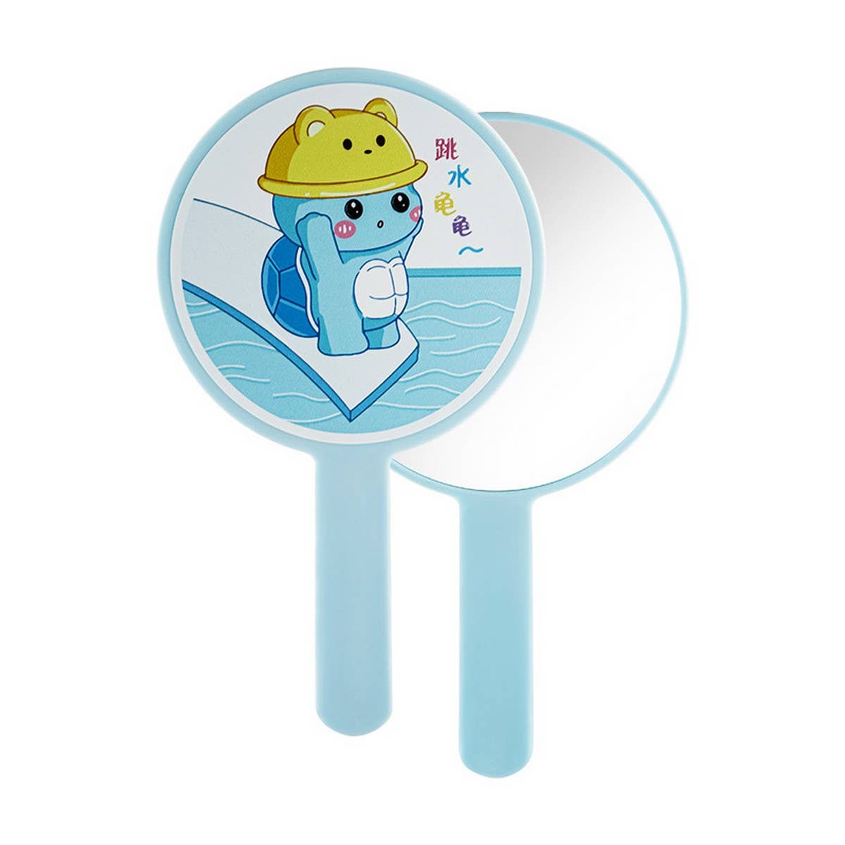 CWMM6947_CARTOON CUTE HANDHELD ROUND HANDLE MAKEUP MIRROR