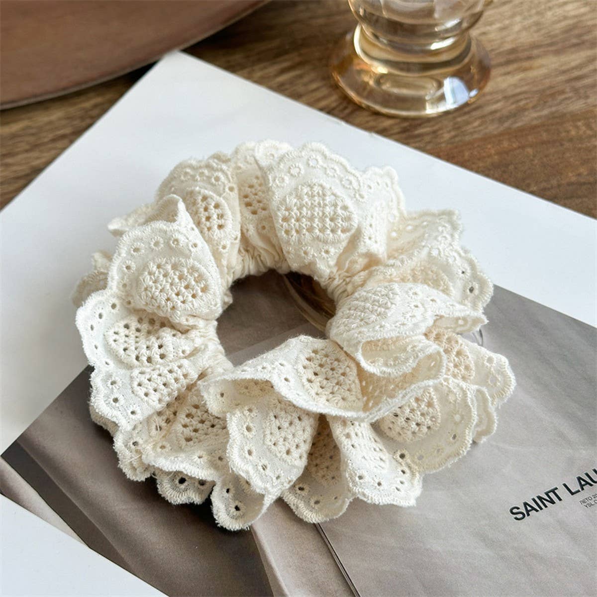 MULTI-LAYER HOLLOW PLEATED HAIR RING HAIR ROPE_CWAHA1368