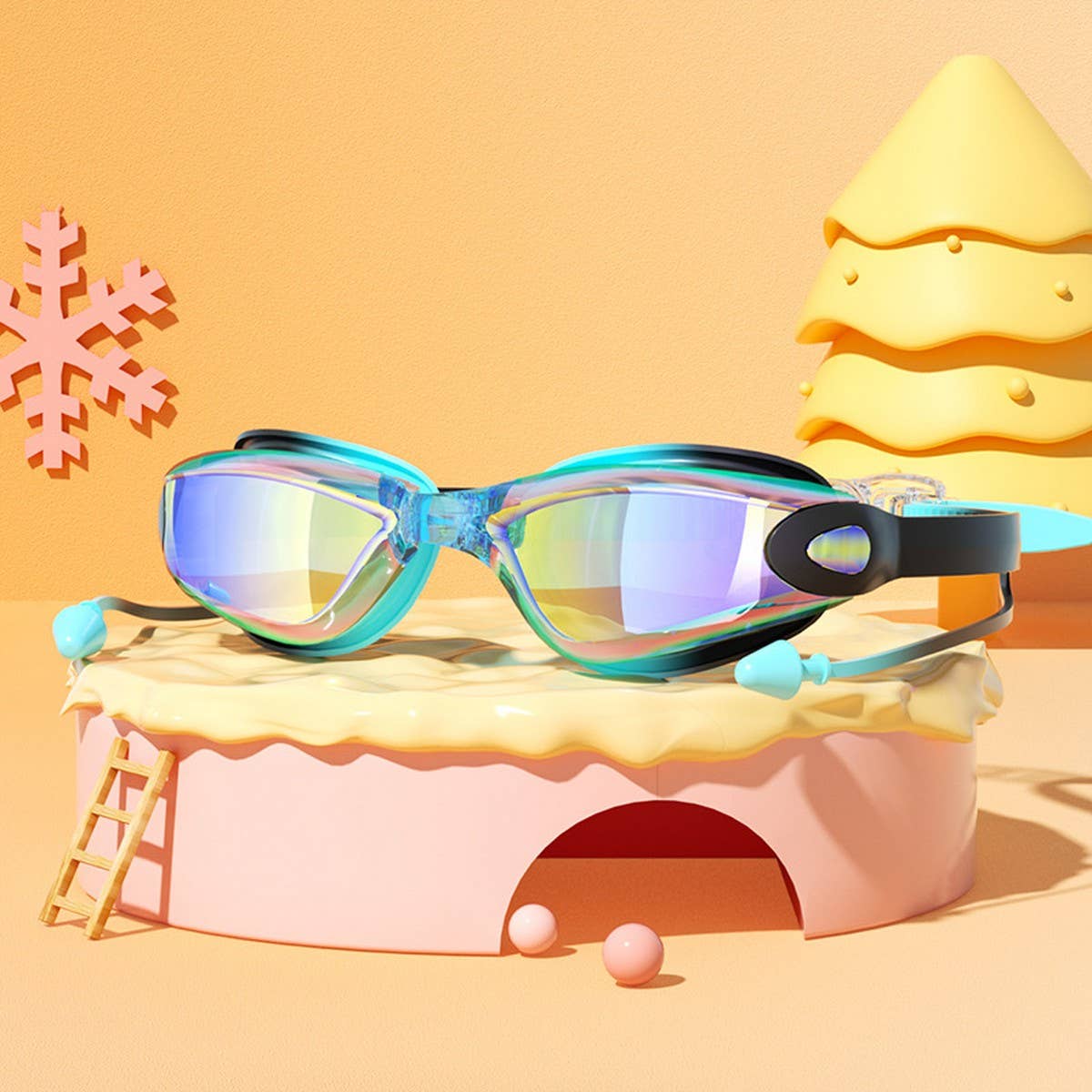 Kids Mirrored Swim Goggles ? HD Anti-Fog & Cute