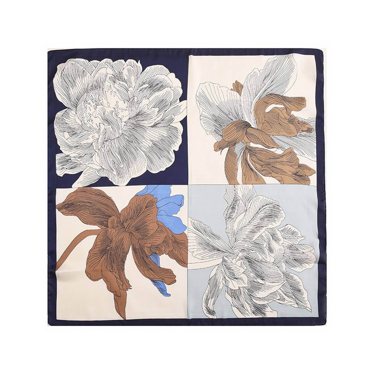 CWASC2394_SPRING AND AUTUMN GENTLE COLOR FLOWER SQUARE SCARF