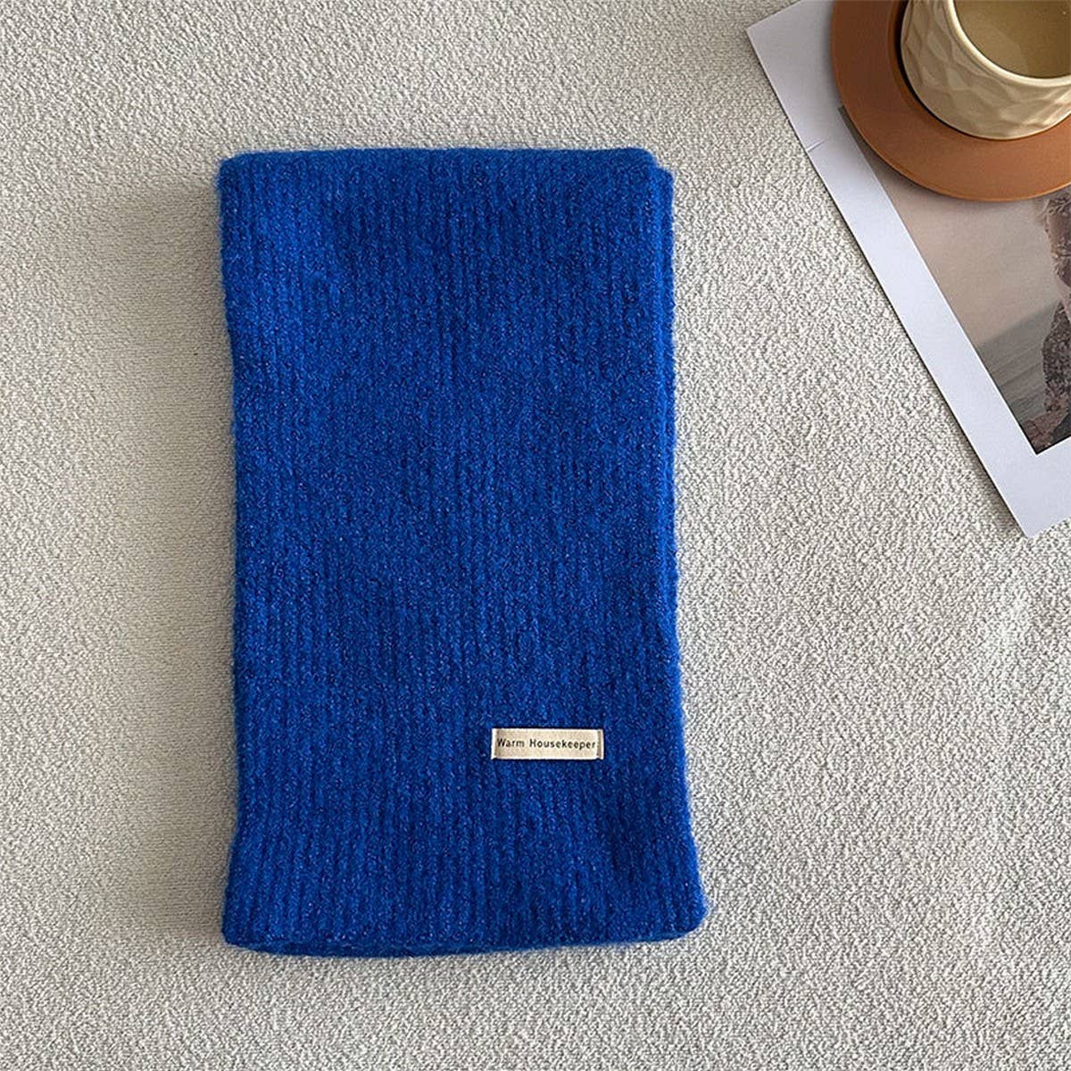 Winter solid wool blend scarf - soft and versatile