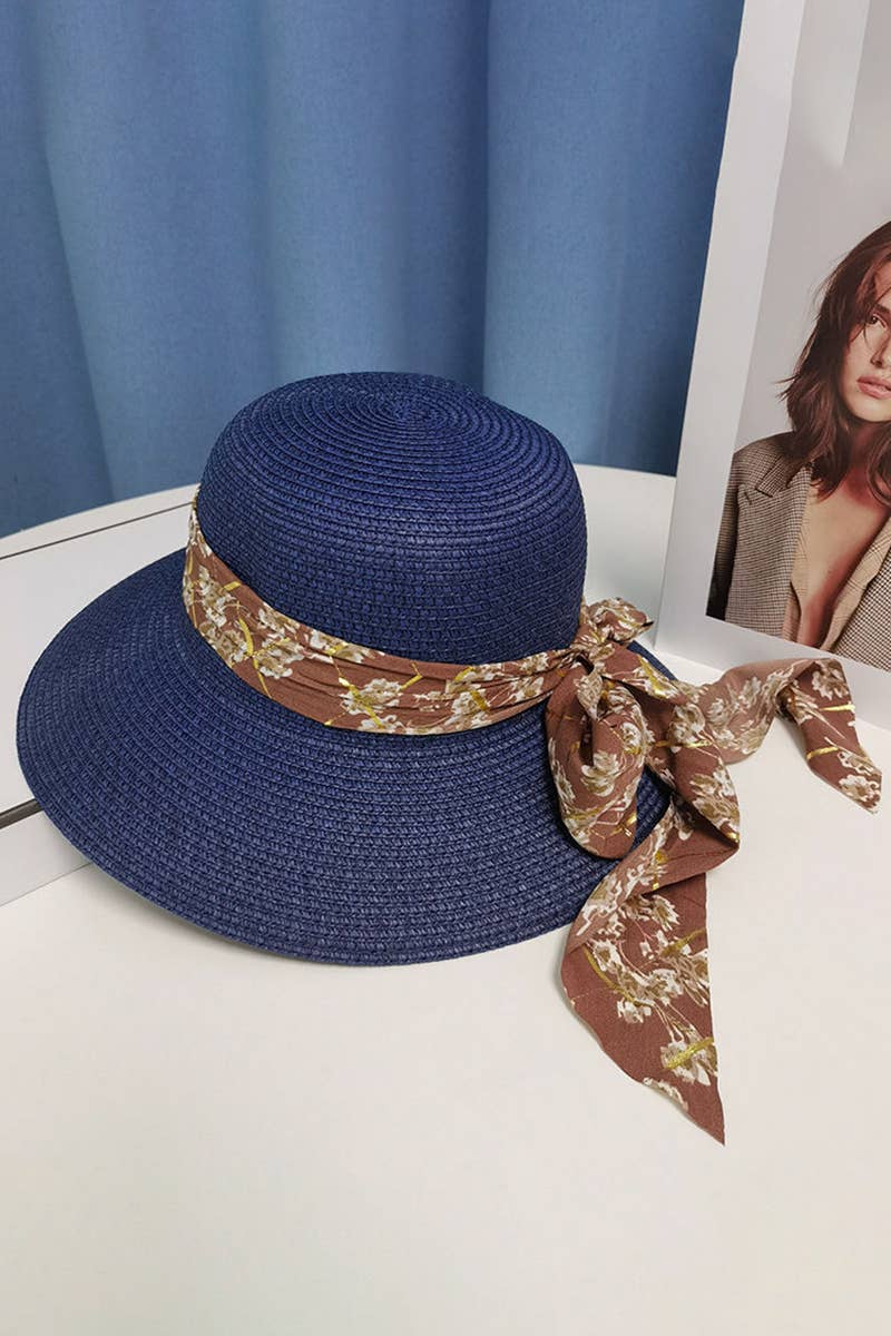 WIDE BRIM BOWKNOT  FASHION STRAW HAT_CWAH0466