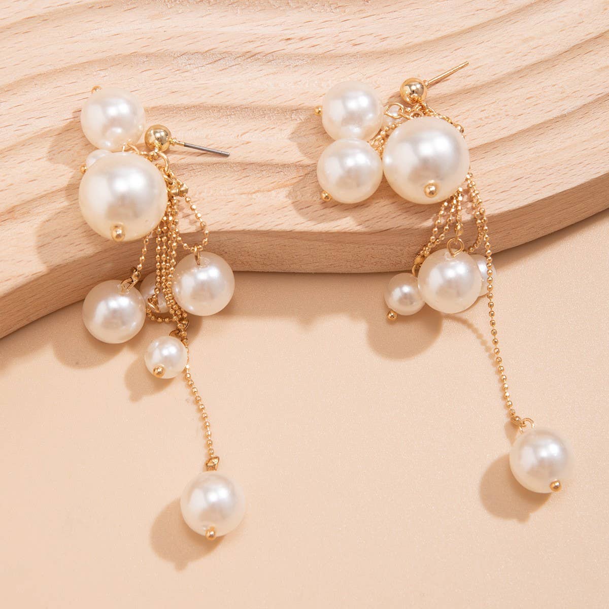 IMITATION PEARL TASSEL PENDANT EARRINGS