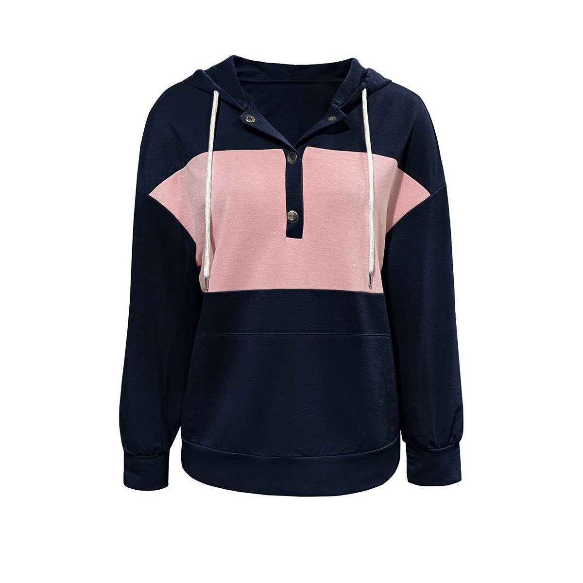 Fashion hooded patchwork color casual hoodie