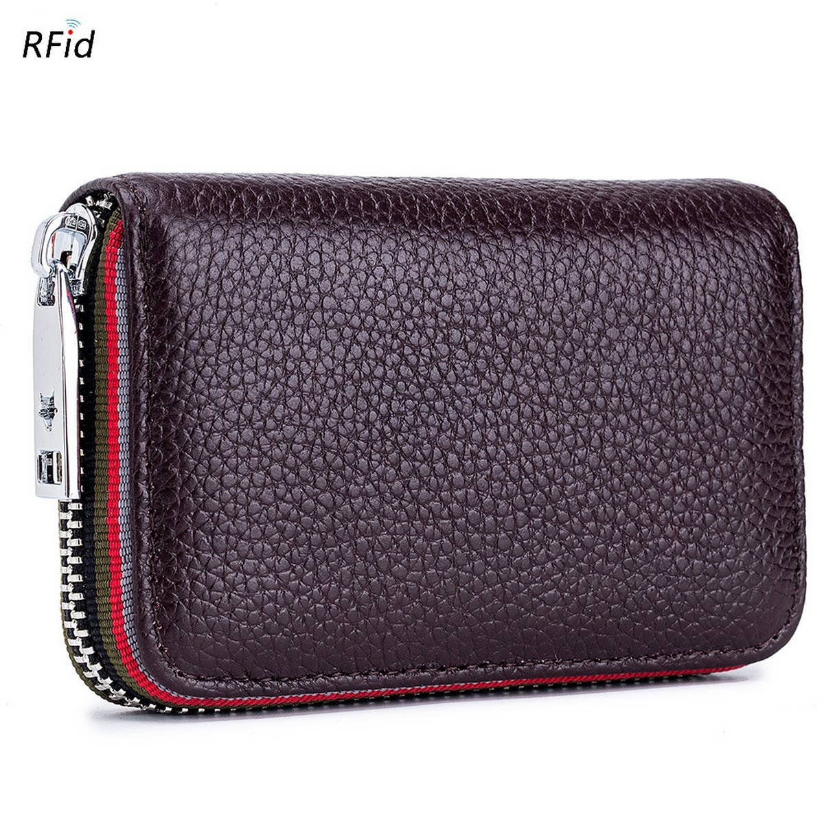 TOP LAYER COWHIDE ZIPPER GENUINE LEATHE CARD HOLDER_CWAB3835