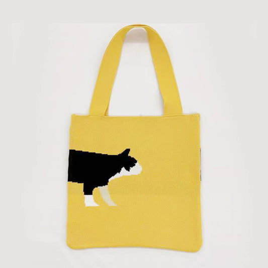 WOMEN LEISURE ANIMAL PATTERN KNITTED HANDBAG_CWAB0848