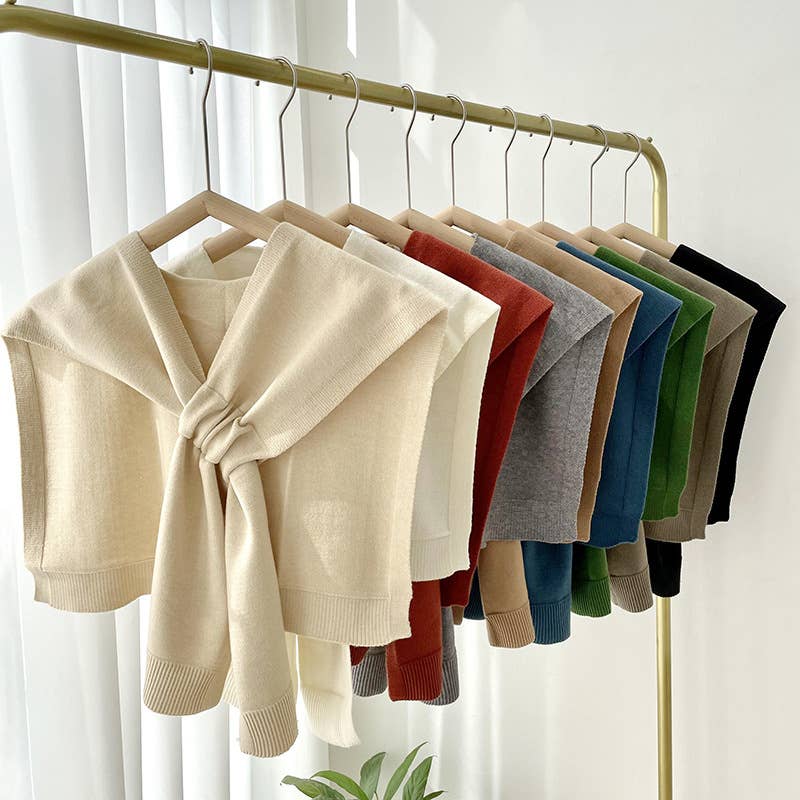 Solid Color Knitted Knotted Shawl??œCasual & Cozy _CWASC0757