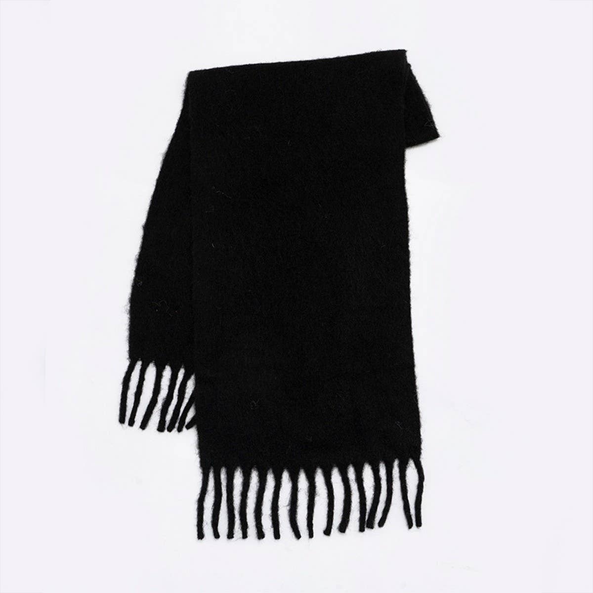 Gradient Loop Yarn Tassel Scarf for Winter