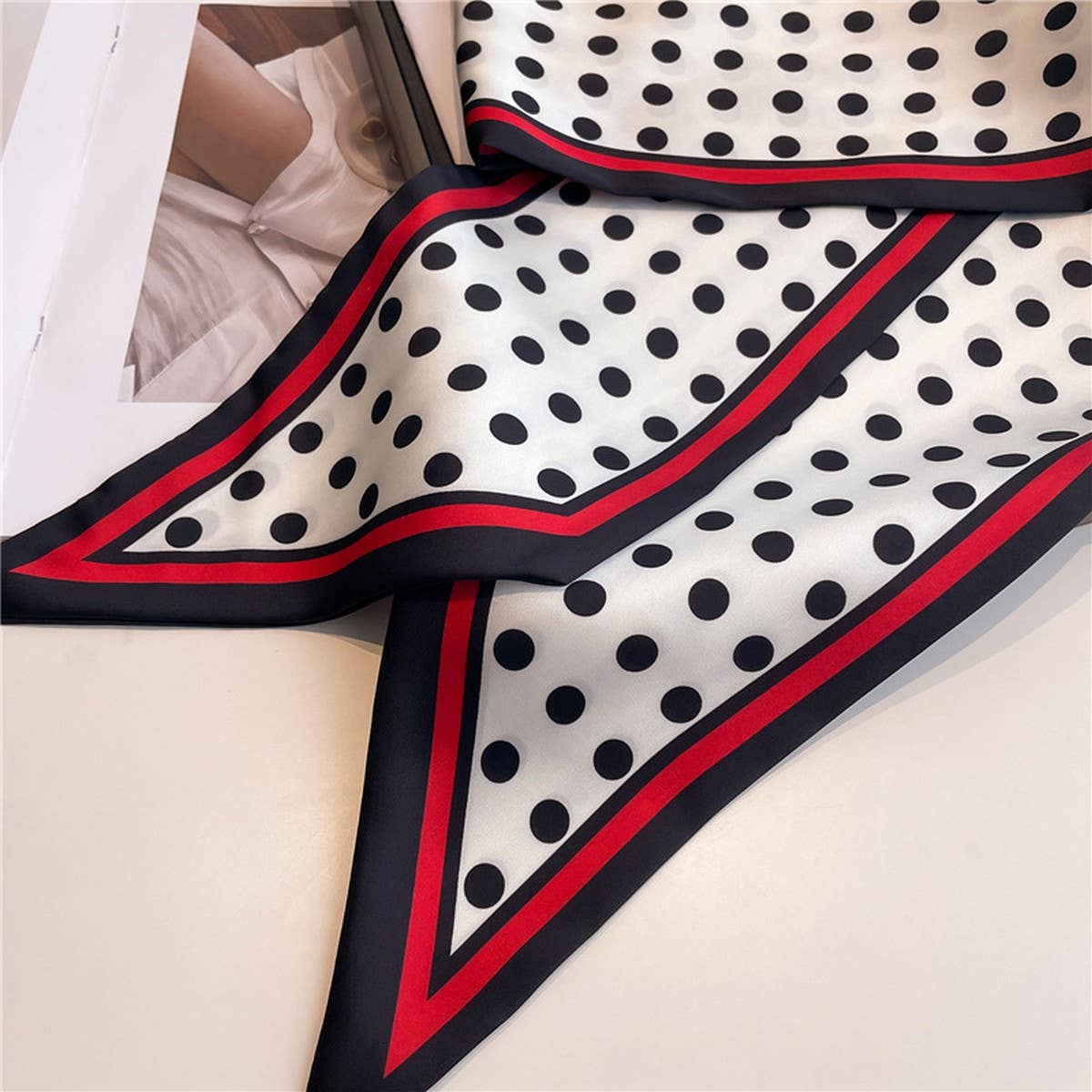 Skinny Silk Scarf for Hair, Neck or Bag Wrap_CWASC1512🎗️